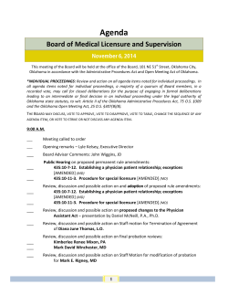 Agenda Board of Medical Licensure and Supervision