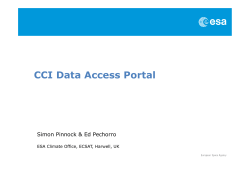CCI Data Access Portal Simon Pinnock &amp; Ed Pechorro