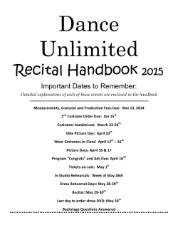 Dance  Unlimited Recital Handbook