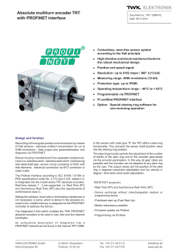 Absolute multiturn encoder TRT with PROFINET interface