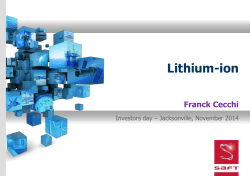 Lithium-ion Franck Cecchi Investors day – Jacksonville, November 2014