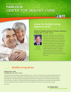 PARKVIEW CENTER FOR HEALTHY LIVING Center for Healthy Living Signature Series