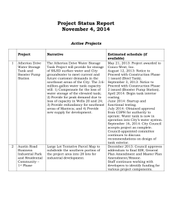 Project Status Report November 4, 2014  Active Projects