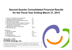 Second Quarter Consolidated Financial Results g ,