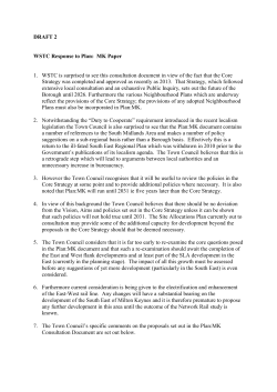 DRAFT 2  WSTC Response to Plan:  MK Paper