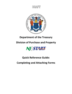   Department of the Treasury  Division of Purchase and Property  Quick Reference Guide: 