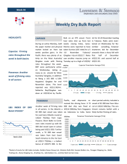 Weekly Dry Bulk Report May 30th     2014