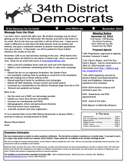 www.34dems.org November 2014 All the Democracy You Can Handle