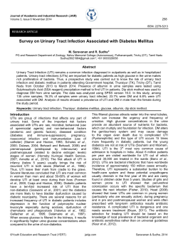 Survey on Urinary Tract Infection Associated with Diabetes Mellitus 258