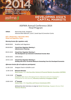 ASIFMA Annual Conference 2014 Final Program