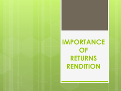 IMPORTANCE OF RETURNS RENDITION