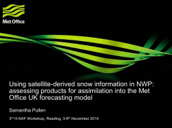 Using satellite-derived snow information in NWP: Office UK forecasting model