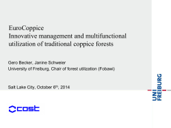 EuroCoppice Innovative management and multifunctional utilization of traditional coppice forests