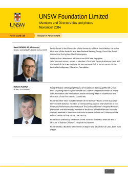 UNSW Foundation Limited  Members and Directors bios and photos November 2014