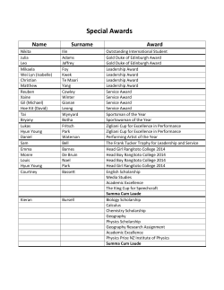 Special Awards Name Surname Award