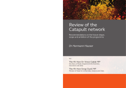 Review of the Catapult network Dr Hermann Hauser