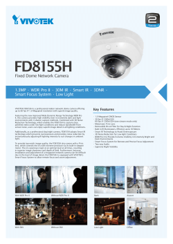 FD8155H Fixed Dome Network Camera Smart Focus System • Low Light