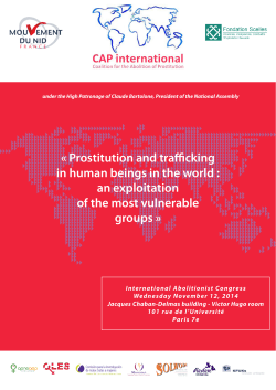 « Prostitution and trafficking in human beings in the world : an exploitation