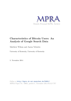 Characteristics of Bitcoin Users: An Analysis of Google Search Data