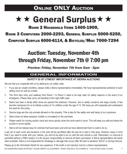 General Surplus«« «« Auction: Tuesday, November 4th