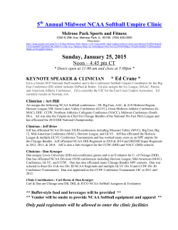 5 Annual Midwest NCAA Softball Umpire Clinic Melrose Park Sports and Fitness