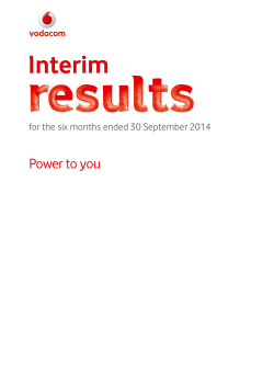 Interim Power to you for the six months ended 30 September 2014 i