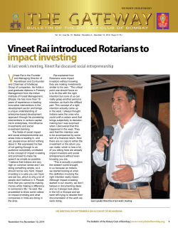 V Vineet Rai introduced Rotarians to impact investing