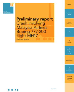 Preliminary report Crash involving Malaysia Airlines Boeing 777-200