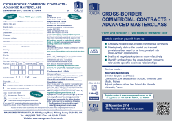 CROSS-BORDER COMMERCIAL CONTRACTS - ADVANCED MASTERCLASS