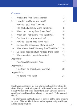 Contents 1. What is the Free Travel Scheme? 3