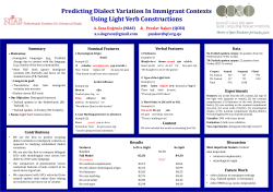Predicting Dialect Variation In Immigrant Contexts Using Light Verb Constructions