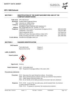 HF® 1000 Solvent S AFETY D AT A SHEET SECTION 1