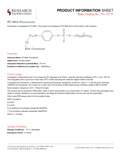 PRODUCT INFORMATION PC-BSA-Fluorescein Base Catalog No.: PC-1011F