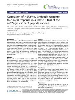 Correlation of HER2/neu antibody response ae37+gm-csf her2 peptide vaccine