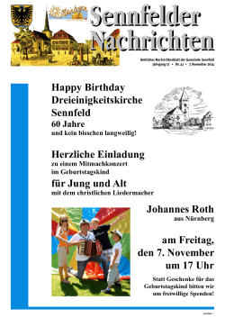 Happy Birthday Dreieinigkeitskirche Sennfeld Herzliche Einladung