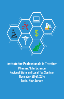 $ Institute for Professionals in Taxation Pharma/Life Science