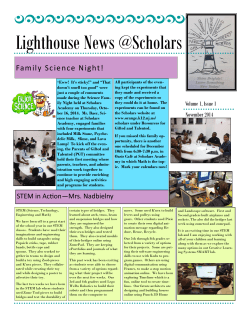 Lighthouse News @Scholars