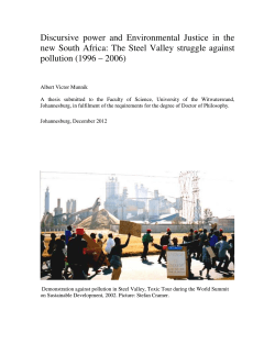 Discursive  power  and  Environmental  Justice ... new  South  Africa:  The  Steel ...