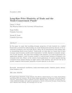 Long-Run Price Elasticity of Trade and the Trade-Comovement Puzzle