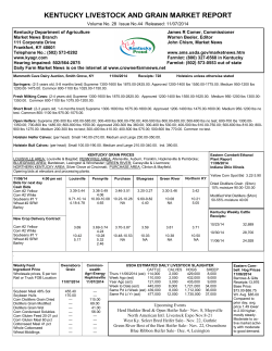 KENTUCKY LIVESTOCK AND GRAIN MARKET REPORT