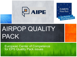 AIRPOP QUALITY PACK European Center of Competence for EPS Quality Pack issues