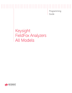 Keysight FieldFox Analyzers All Models Programming
