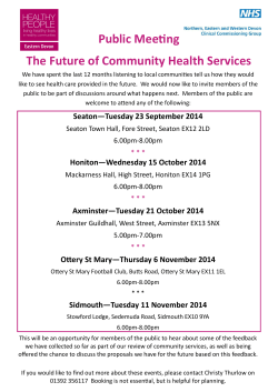 Public Meeting The Future of Community Health Services