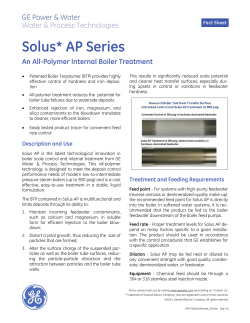 Solus* AP Series An All-Polymer Internal Boiler Treatment Fact Sheet