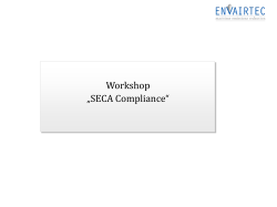 Workshop „SECA Compliance“  1