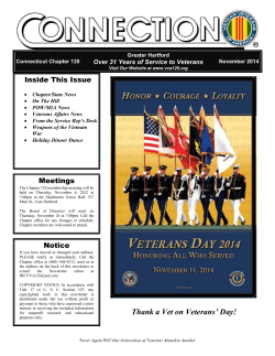 Inside This Issue Over 31 Years of Service to Veterans