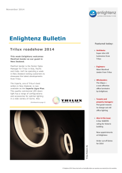 Enlightenz Bulletin Trilux roadshow 2014 Featured today: Super-slim LED