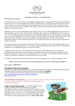 Last Friday evening, I had the pleasure of attending the... Newsletter 2 (Term 4) – 7 November 2014