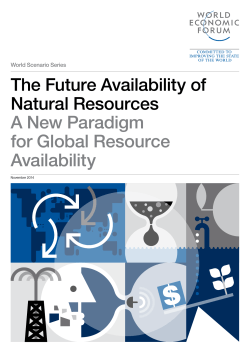 The Future Availability of Natural Resources A New Paradigm for Global Resource