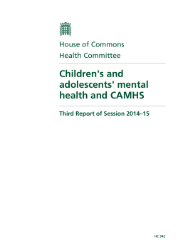 Children's and adolescents' mental health and CAMHS House of Commons